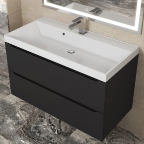 Тумба под раковину Uperwood Tanos 90 см, подвесная, черная матовая в Кунгуре - kungur.ok-mebel.com | фото 11