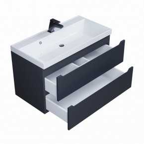 Тумба под раковину Uperwood Tanos 90 см, подвесная, черная матовая в Кунгуре - kungur.ok-mebel.com | фото 2