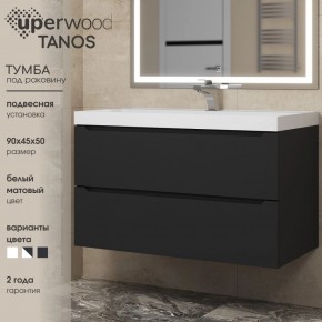 Тумба под раковину Uperwood Tanos 90 см, подвесная, черная матовая в Кунгуре - kungur.ok-mebel.com | фото 3