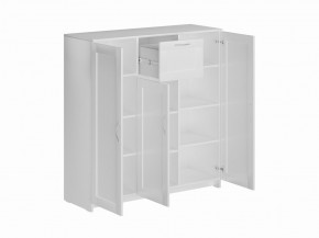 Тумба СИРИУС трехдверная с одним ящиком, цвет белый в Кунгуре - kungur.ok-mebel.com | фото 2
