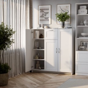 Тумба СИРИУС трехдверная с одним ящиком, цвет белый в Кунгуре - kungur.ok-mebel.com | фото 4