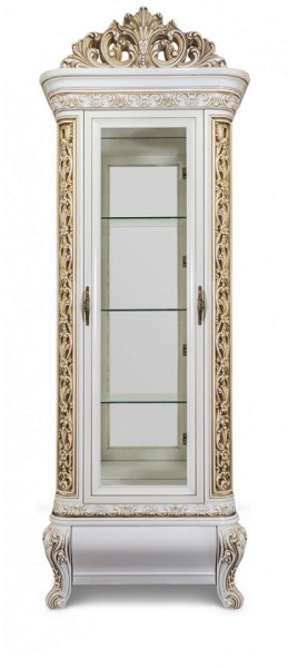 Витрина одностворчатая Алсу (белый глянец) в Кунгуре - kungur.ok-mebel.com | фото 3