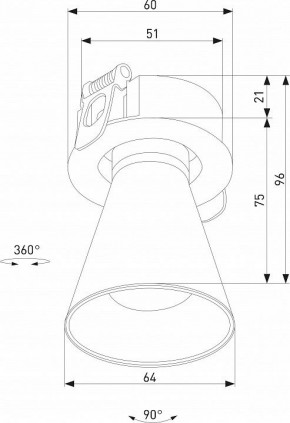 Встраиваемый светильник Elektrostandard Bell 25097/LED 8W 4000K черный в Кунгуре - kungur.ok-mebel.com | фото 5