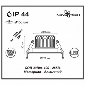 Встраиваемый светильник Novotech Drum 357604 в Кунгуре - kungur.ok-mebel.com | фото 3